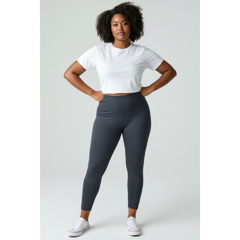 ThirdLove Performance Leggings Charcoal Gray High Waisted Seamless 3X New